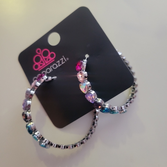 Paparazzi Multicolor Heart Hoop Earrings - Picture 3 of 3